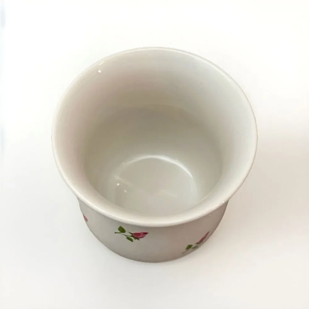 Vintage Teleflora Gift Floral Tulip Vase White Ceramic Pink Rose 5” Cottagecore - Picture 2 of 5